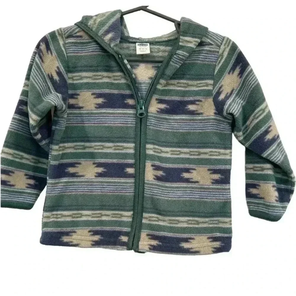 Old Navy Cozy Green and Blue Geometric Sweatshirt